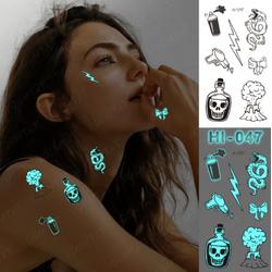 Hiden | Lichtgevende Tattoo sticker - Glow in the dark - Feestjes - Blauw | Pop-art